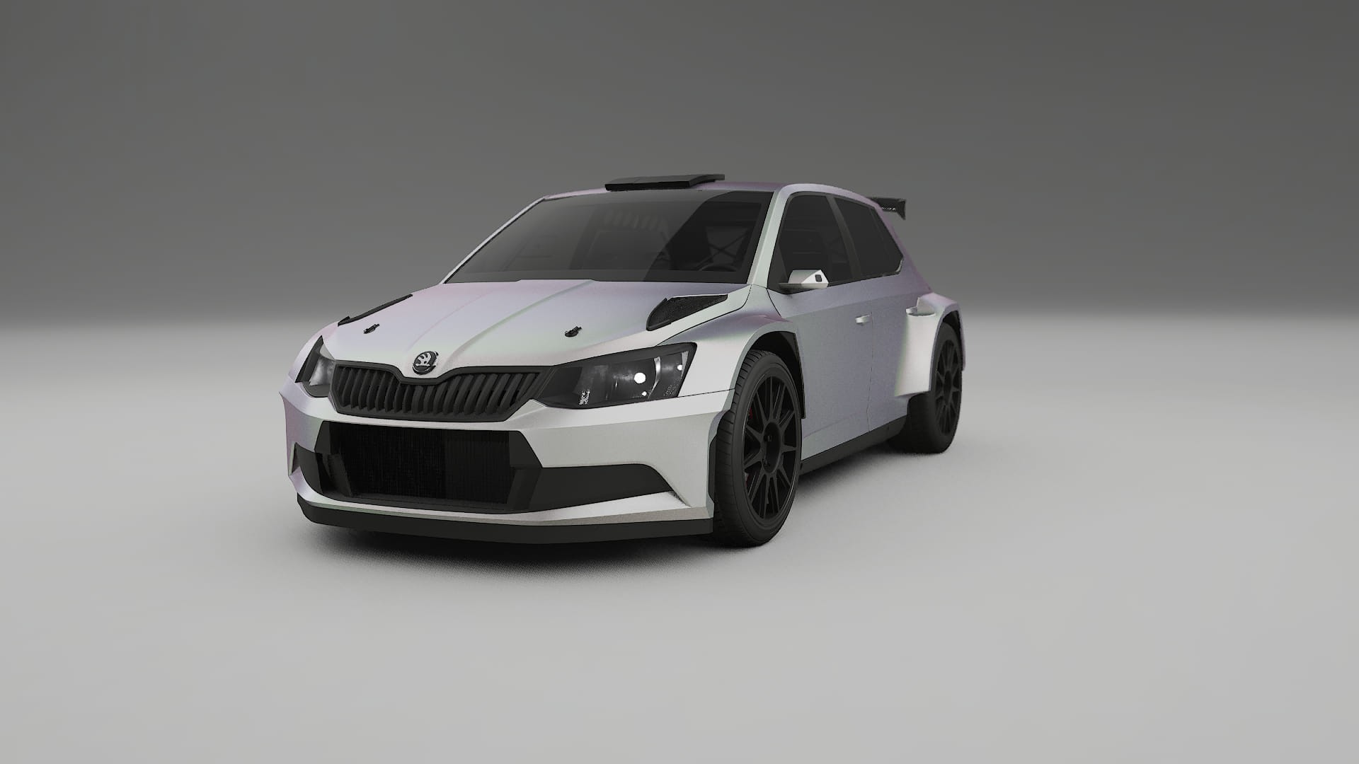 Škoda Fabia R5 6V TPU Lackskyddsfilm | NEBULA Färgskiftande PPF – Komplett Förskuret Kit