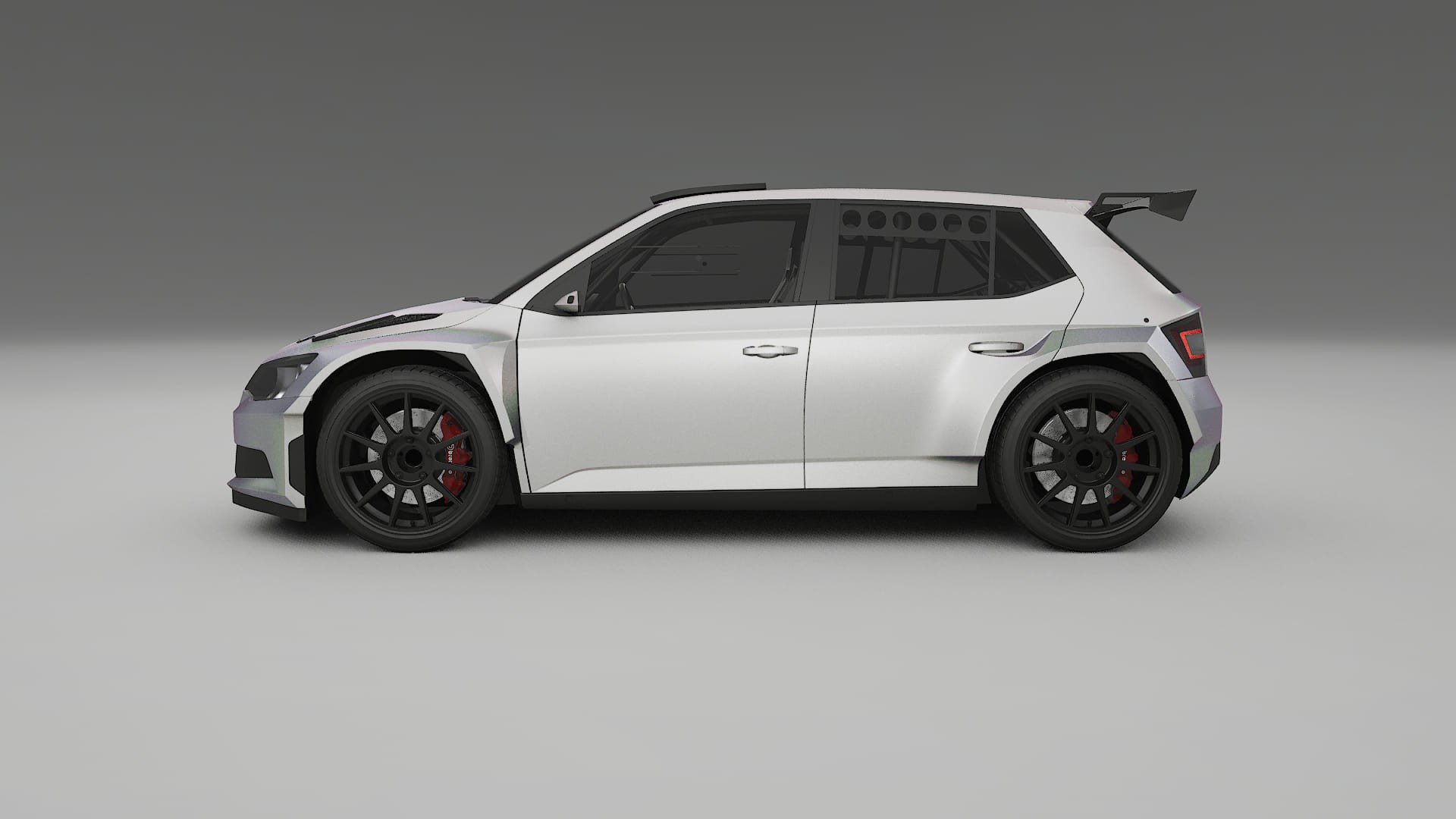 Škoda Fabia R5 6V TPU Lackskyddsfilm | NEBULA Färgskiftande PPF – Komplett Förskuret Kit