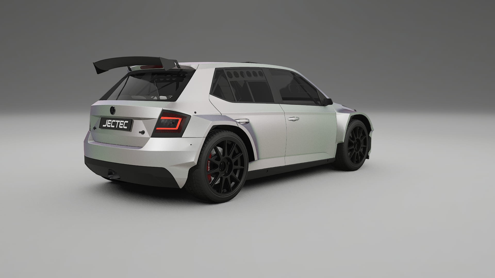 Škoda Fabia R5 6V TPU Lackskyddsfilm | NEBULA Färgskiftande PPF – Komplett Förskuret Kit