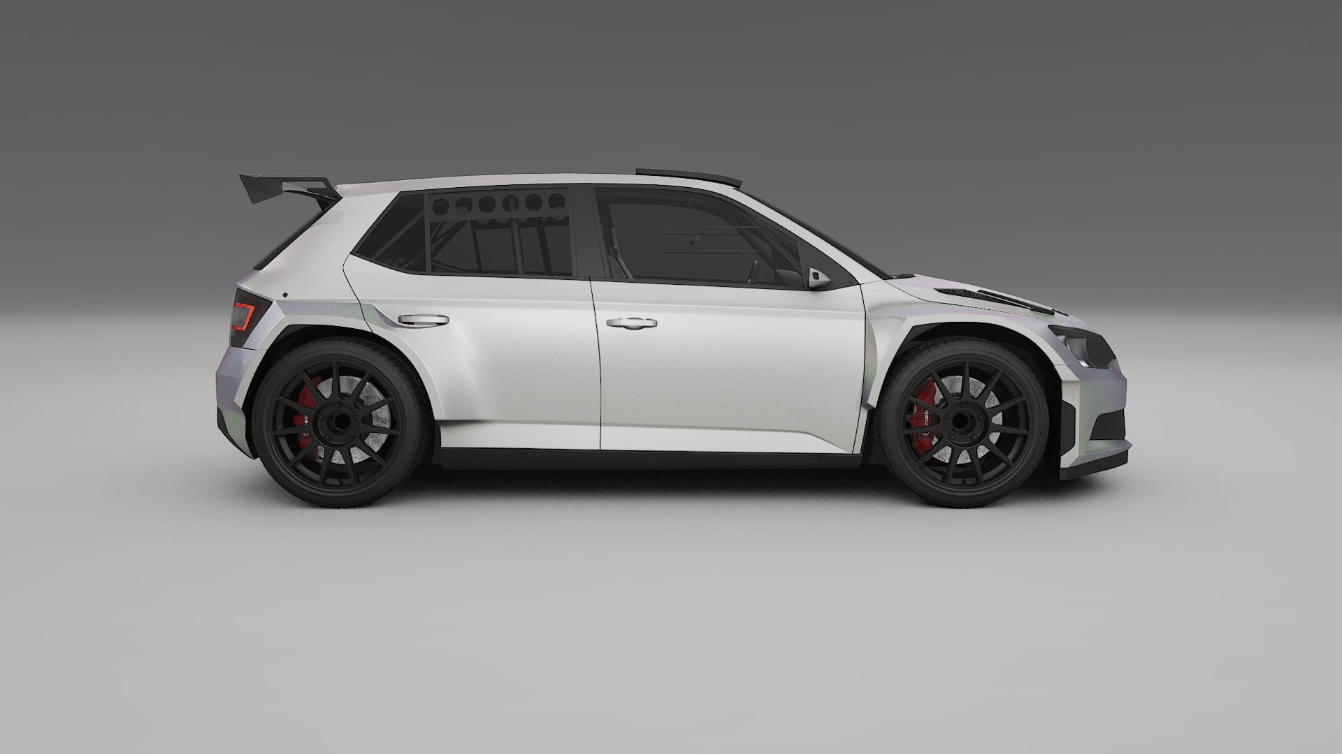 Škoda Fabia R5 6V TPU Lackskyddsfilm | NEBULA Färgskiftande PPF – Komplett Förskuret Kit