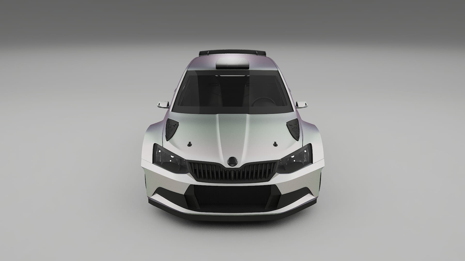 Škoda Fabia R5 6V TPU Lackskyddsfilm | NEBULA Färgskiftande PPF – Komplett Förskuret Kit