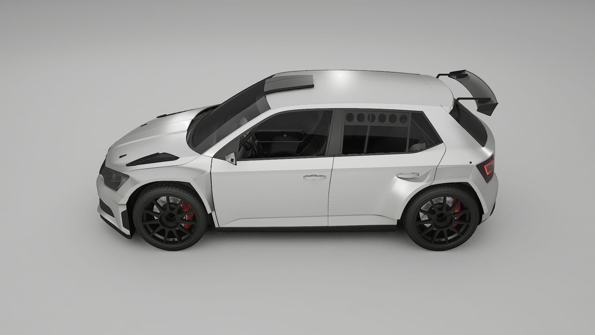 Škoda Fabia R5 6V TPU Lackskyddsfilm | OPAL Färgskiftande PPF – Komplett Förskuret Kit