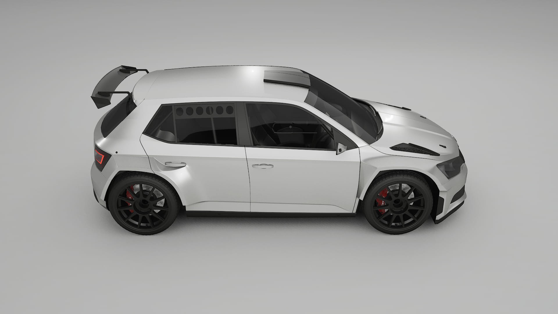 Škoda Fabia R5 6V TPU Lackskyddsfilm | OPAL Färgskiftande PPF – Komplett Förskuret Kit