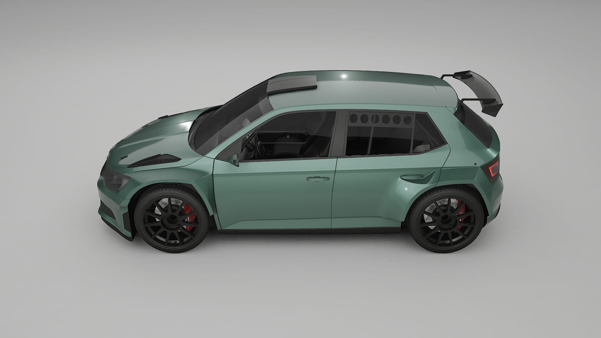 Škoda Fabia R5 6V TPU Lackskyddsfilm | EVERGREEN Färgskiftande PPF – Komplett Förskuret Kit