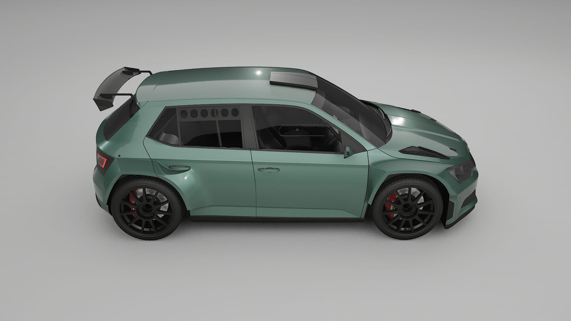 Škoda Fabia R5 6V TPU Lackskyddsfilm | EVERGREEN Färgskiftande PPF – Komplett Förskuret Kit