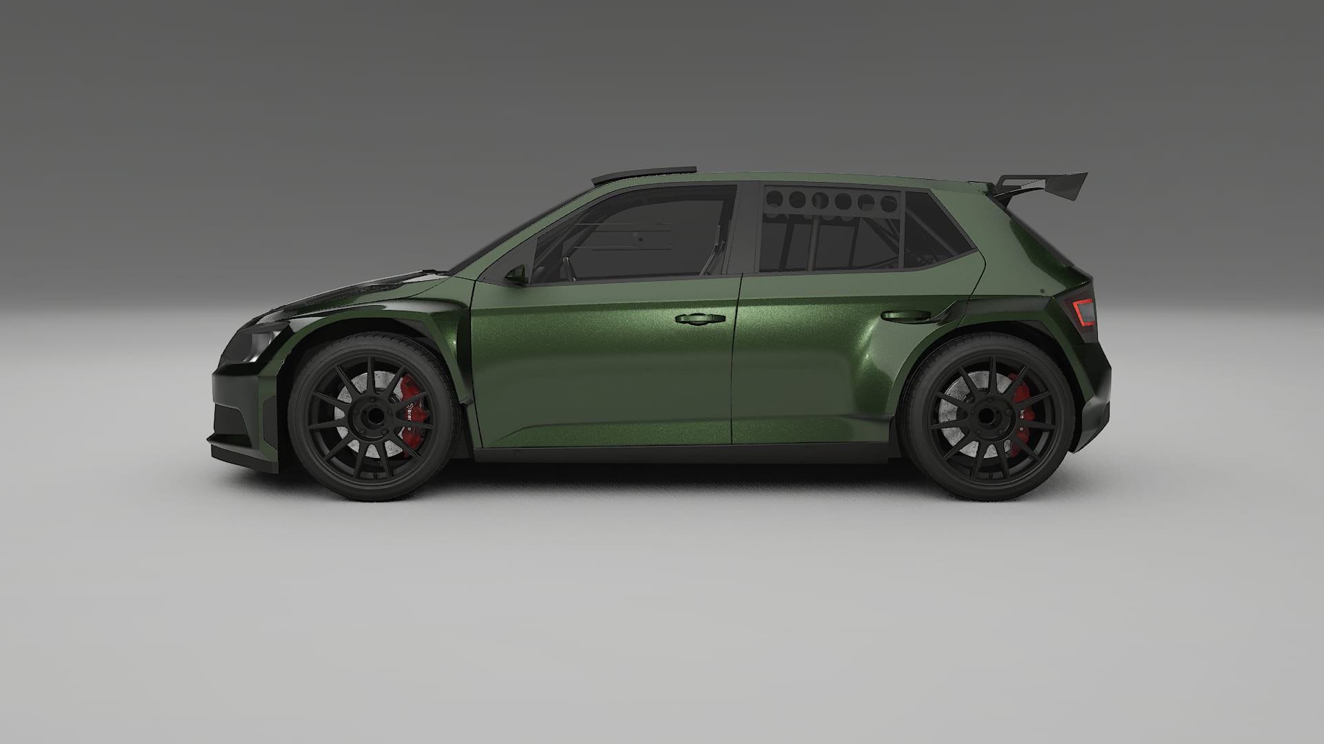 Škoda Fabia R5 6V TPU Lackskyddsfilm | LAGOON Färgskiftande PPF – Komplett Förskuret Kit