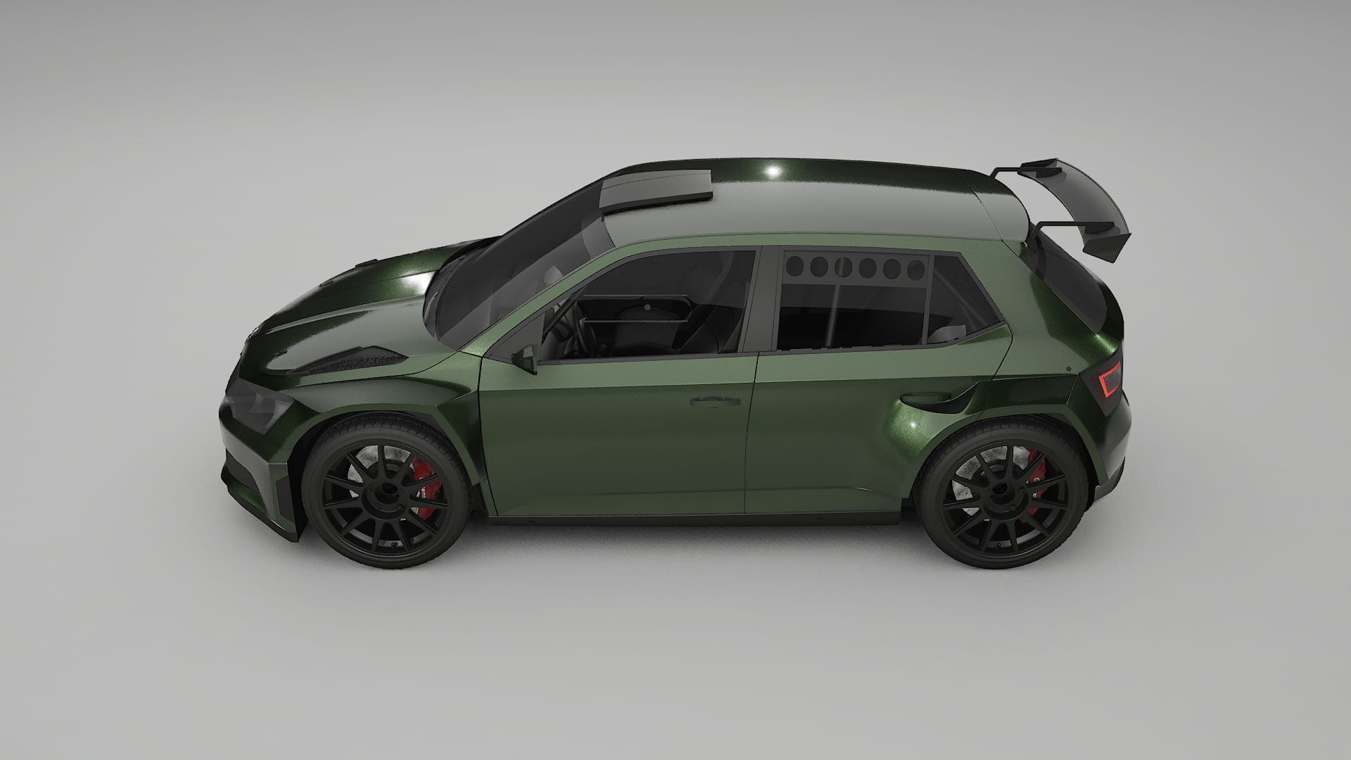 Škoda Fabia R5 6V TPU Lackskyddsfilm | LAGOON Färgskiftande PPF – Komplett Förskuret Kit