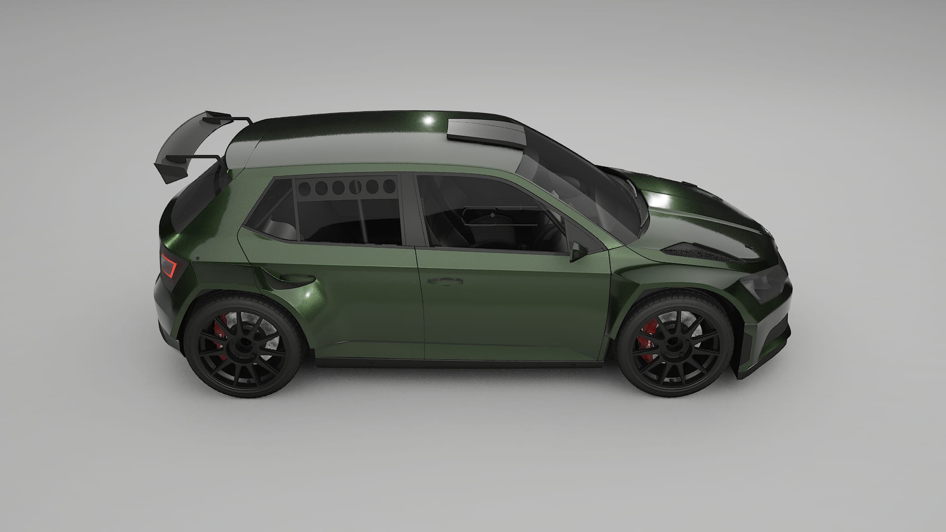 Škoda Fabia R5 6V TPU Lackskyddsfilm | LAGOON Färgskiftande PPF – Komplett Förskuret Kit