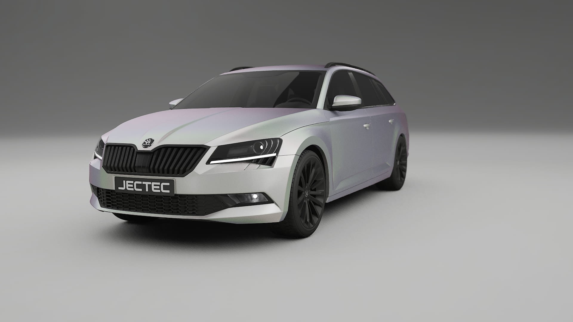 Škoda Superb B8 TPU Lackskyddsfilm | NEBULA Färgskiftande PPF – Komplett Förskuret Kit