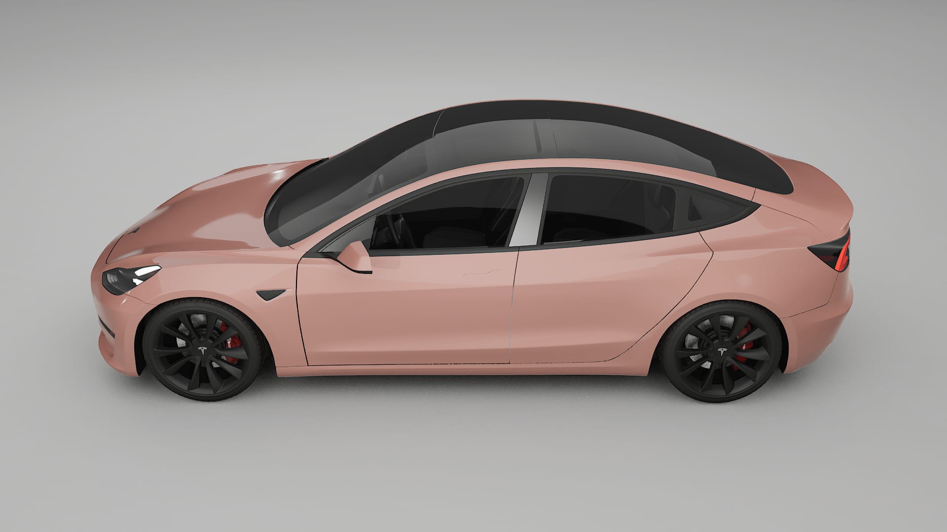 Tesla Model3 TPU Lackskyddsfilm | BLUSH Färgskiftande PPF – Komplett Förskuret Kit