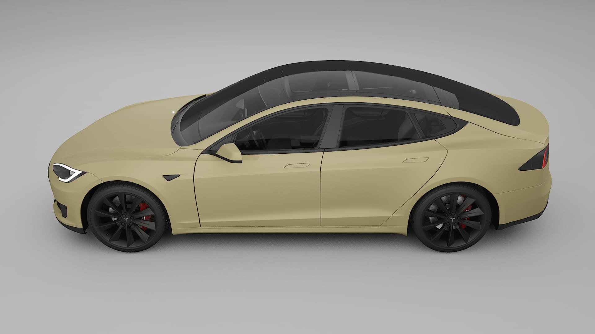 Tesla Model S TPU Lackskyddsfilm | SAND Färgskiftande PPF – Komplett Förskuret Kit