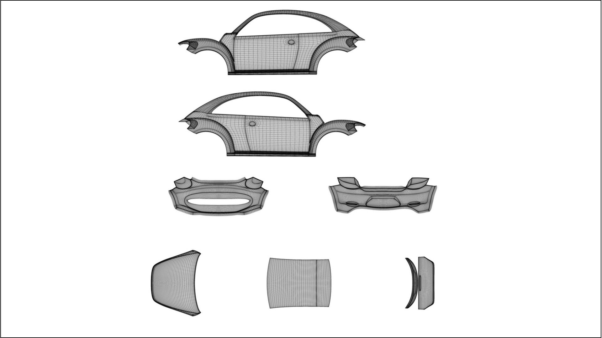 VW Beetle A5 prefacelift pre LCI TPU Lackskyddsfilm | INFERNO Färgskiftande PPF – Komplett Förskuret Kit