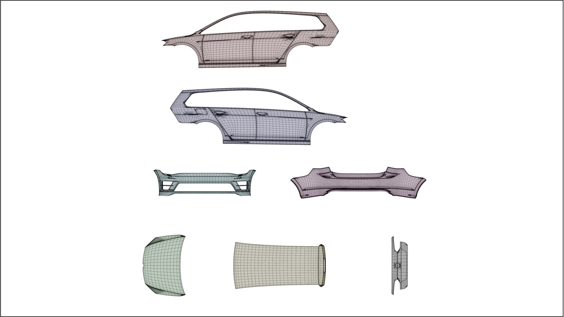 VW Golf Variant Mk7 TPU Lackskyddsfilm | VIOLET Färgskiftande PPF – Komplett Förskuret Kit