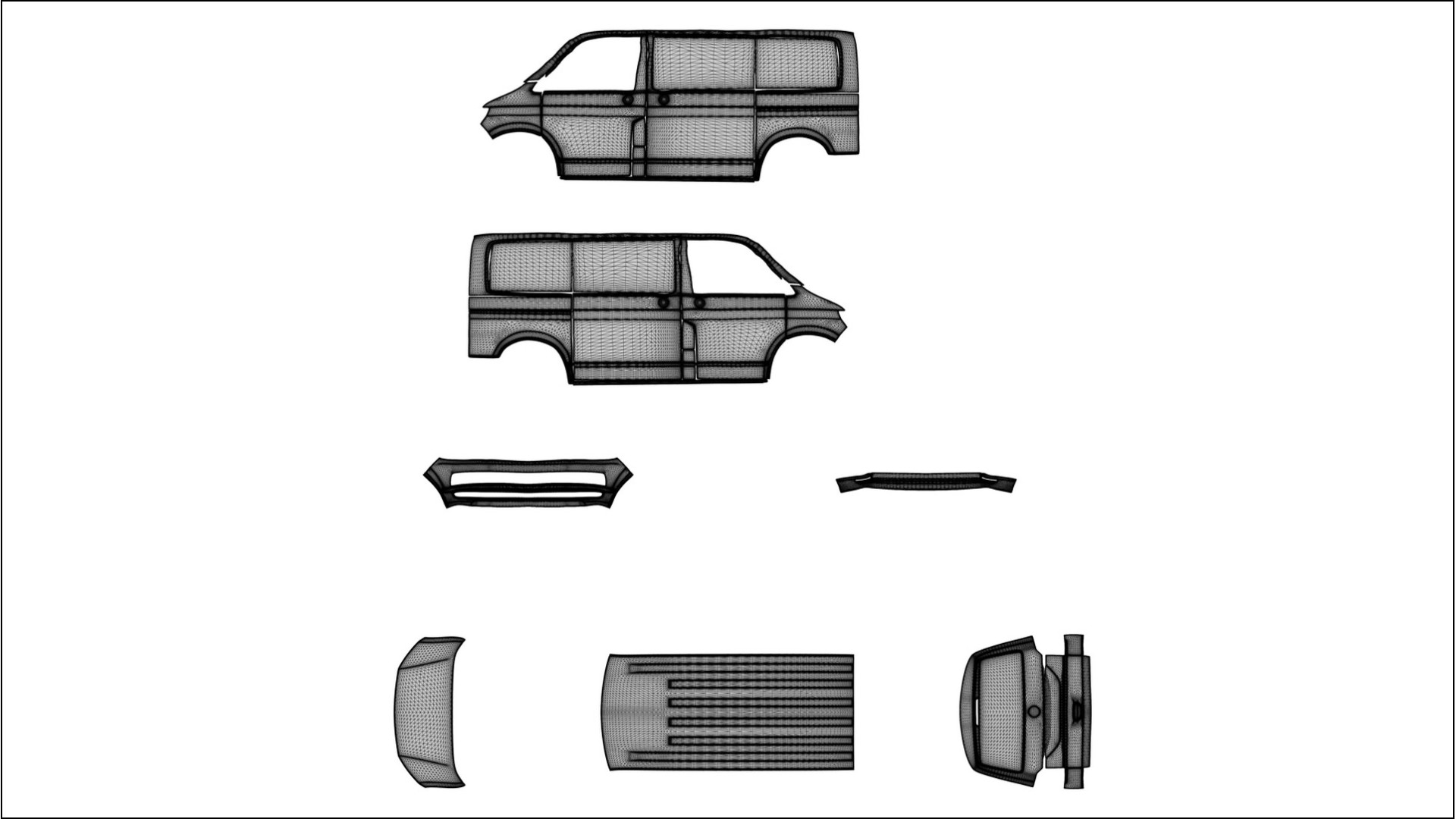 VW Transporter T6 Multivan TPU Lackskyddsfilm | ROCKET Färgskiftande PPF – Komplett Förskuret Kit 2