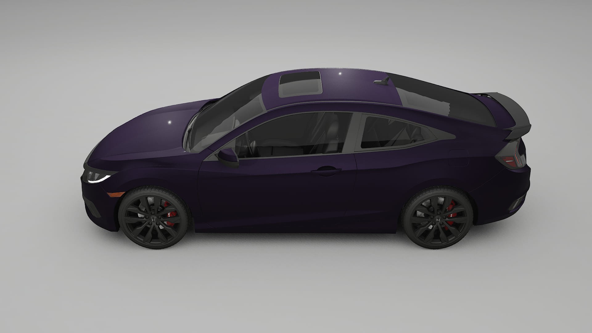 Honda Civic coupe prefacelift pre LCI TPU Lackskyddsfilm | VIOLET Färgskiftande PPF – Komplett Förskuret Kit