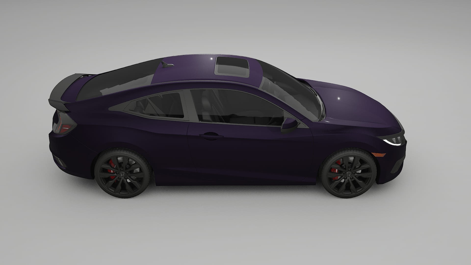 Honda Civic coupe prefacelift pre LCI TPU Lackskyddsfilm | VIOLET Färgskiftande PPF – Komplett Förskuret Kit