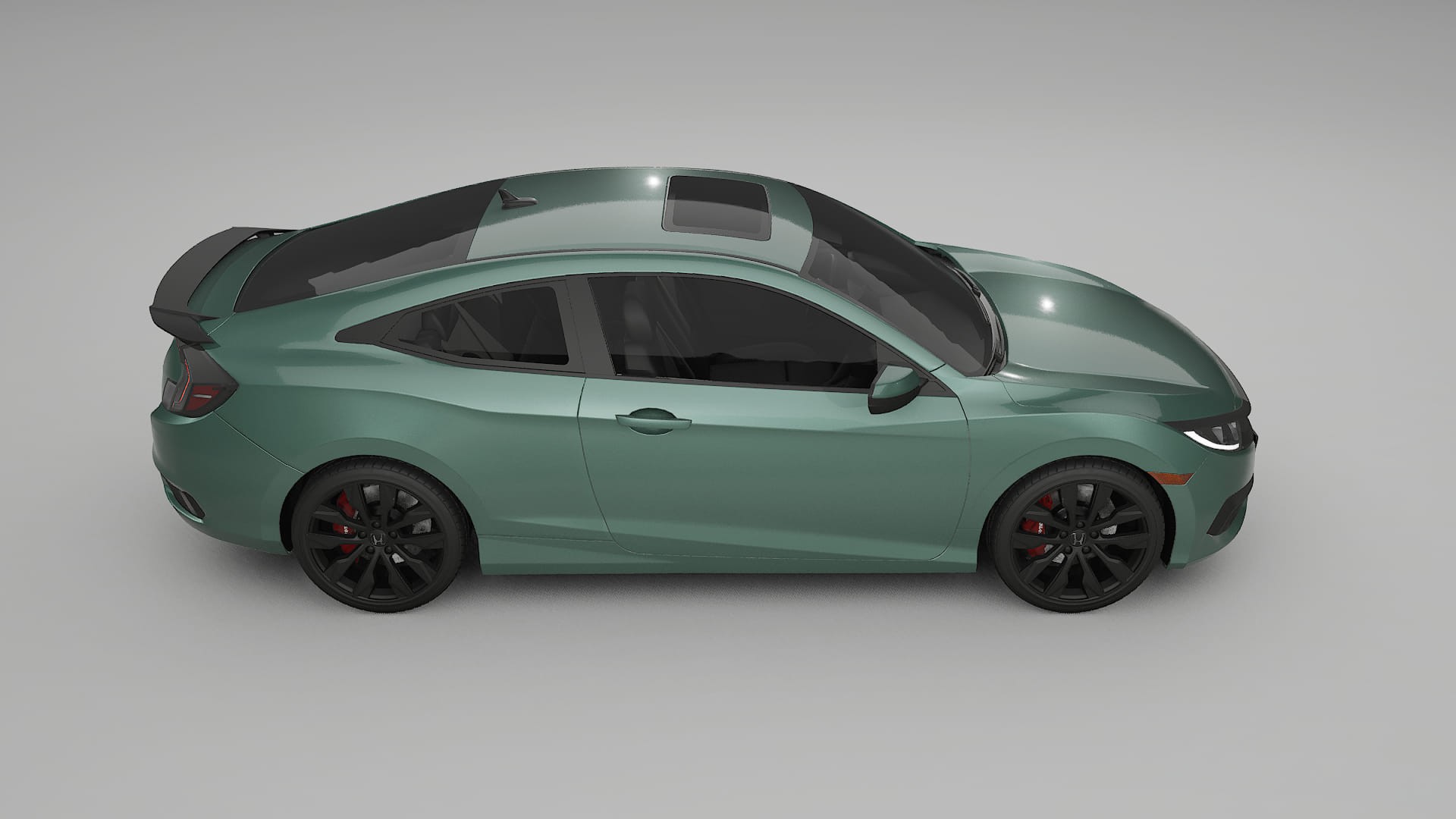 Honda Civic coupe prefacelift pre LCI TPU Lackskyddsfilm | EVERGREEN Färgskiftande PPF – Komplett Förskuret Kit